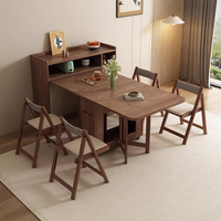 Table à manger pliante minimaliste en bois massif, écologique, durable, certifiée CE, taille réglable pour les petites salles à manger