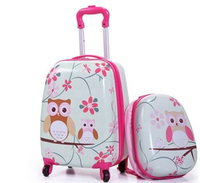 Bagages enfants populaire dessin animé conception 16 "valise ensemble chariot bagages avec 12" enfant voyage sac à dos sacs ensembles de bagages
