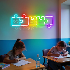 Insegna al Neon Personalizzata per la Consapevolezza sulla Salute Mentale, Sentimenti dell'Autismo, Puzzle, Classificazione IP65 - Product Image 3