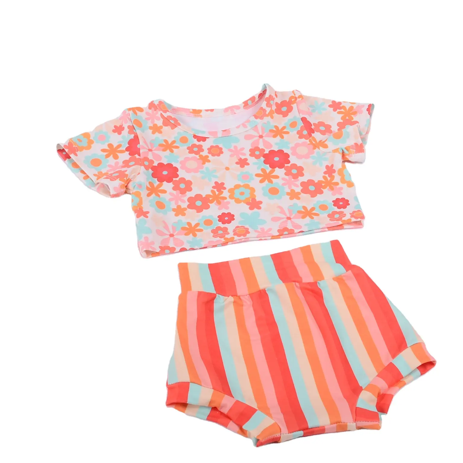 Bd1 Kinder zweiteilige Tasche Kurzarmhemd und Shorts Set Kinder kleidung Baby Mädchen Sommerkleid ung Kinder-Sets