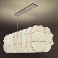 Lustre moderne minimaliste simple en ciment, suspension en soie pour enfants, salle à manger, villa, bar, éclairage de cuisine centrale