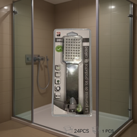 Boquilla de Ducha Cuadrada de Acero Inoxidable Cromado Mnj con Rociador de Lluvia y Diseño de Rejilla para Baño