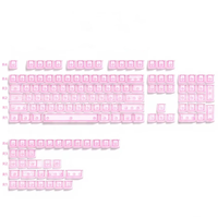 [PC Light Pink Transparent Keycaps] Cross-border Bestseller Translucent Mechanical Keyboard Keycaps English Japanese Russian