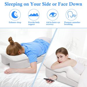 Almohada boca abajo para cirugía postoperatoria de <span class=keywords><strong>ojos</strong></span> BBL-Almohada para dormir de estómago de espuma viscoelástica triturada con cubierta extraíble Masaje en el hogar - Product Image 2
