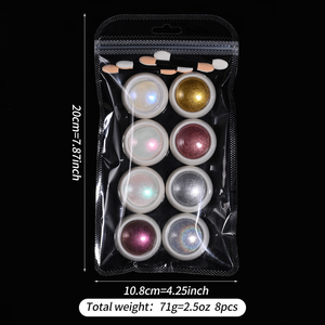 Vente en gros de 8 poudre à ongles chromée or <span class=keywords><strong>rose</strong></span> <span class=keywords><strong>effet</strong></span> <span class=keywords><strong>miroir</strong></span> métallique paillettes poudre laser métallique holographique pour ongles - Product Image 5