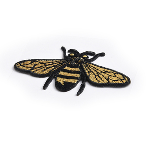 Factory Wholesale Customized Logo Cute <b>Bee</b> Embroidery Fabric - Product Image 2
