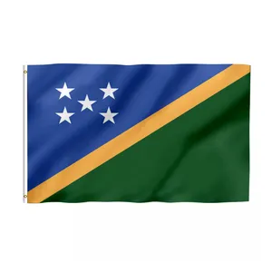 Produk Promosi Pengiriman Cepat Pabrik Kustom Bendera Kepulauan Solomon Bendera 100% Poliester 3X5 Kaki