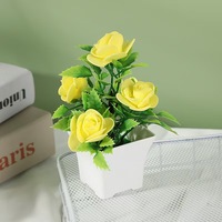 Vente directe fabricant M12 : Fleurs artificielles, Bonsaï, Rose en mousse, Plante en pot, Feuille, Décoration artisanale pour la Fête des Mères