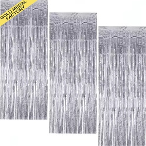 Rideaux de fond en feuille <span class=keywords><strong>métallique</strong></span> <span class=keywords><strong>à</strong></span> franges de haute qualité pour la décoration de scène de la Saint-Valentin, Noël, anniversaire, mariage et événements - Product Image 1