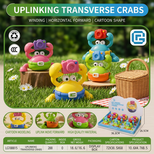 Jouet mécanique à remonter en forme de crabe de dessin animé, en plastique, longue portée, pour bébés et enfants - Product Image 1