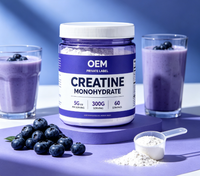 Créatine monohydrate en poudre OEM 300g Haute pureté Complément alimentaire pour adultes Croissance musculaire Énergie Soutien immunitaire Sans saveur