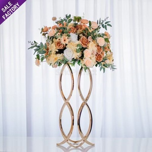 Luxury Event Party Metal Silver Gold Stand Wedding Flower Vase Decoration Centerpiece For Tables - Product Image 5