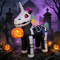 Décoration Gonflable LED pour Halloween : Citrouille, Squelette Coloré, Licorne – Modèle d'Air Sculpté pour Jardin et Extérieur