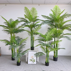 130 CM Areca palmiye ağacı yapay ipek bitki yeşil plastik Phoenix palmiye ağacı Pot yeşil yapay bitkiler - Product Image 1