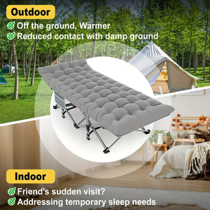 Cama Plegable para Acampar al Aire Libre, Cama Plana para Adultos con Colchón, Cama <span class=keywords><strong>de</strong></span> Campaña para Oficina, Siesta en Casa, Viajes al Aire Libre - Product Image 4