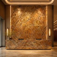 Dalles de marbre brun naturel de forêt tropicale découpées sur mesure en gros pour carrelage de salle de bain, comptoirs de cuisine et escaliers de maison