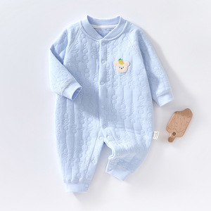 <span class=keywords><strong>Combinaison</strong></span> pour bébé nouveau-né en coton 100% matelassée et chaude pour l'automne et l'hiver, style décontracté pour garçons et filles, motif de dessin animé, tricot épais - Product Image 3