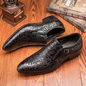 Chaussures de luxe originales pour hommes à bout pointu en cuir de vachette respirant, décontractées, à lacets, antidérapantes pour le printemps/été - Product Image 1