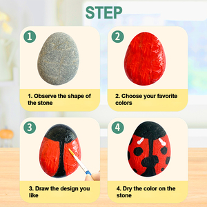 DIY eğitim Diy oyuncak seti taş boyama Mini kaya sanat boyama kiti çocuklar için - Product Image 6