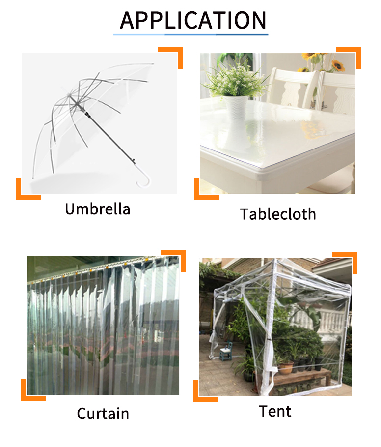 PVC Film, Super Clear, Factory Price Non-Sticky soft Vinyl PVC filexible Film, Glossy Embossed