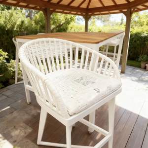 סט בר מלבני מודרני מעץ טיק ומסגרת ברזל לחדרי ישיבות וברים עם גלגלים, עמיד וידידותי לסביבה - Product Image 4