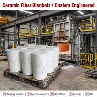 Couverture en fibre céramique 1260 ° C 128 kg/m³ pour revêtement de four de traitement thermique - Faible K 0,09 W/mK, rétrécissement ≤-3 %