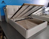 Lit double king-size italien moderne et luxueux Mobilier de chambre à coucher romantique et tendance en cuir souple Rangement pour lit king