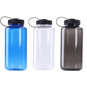 BPA Free Plastic 1000ml 32oz bottiglia d'acqua Nalgenes ad alta capacità bocca larga borraccia sportiva da viaggio in tritan con manico