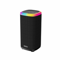 Enceinte sans fil portable en tissu imperméable pour extérieur, avec lumière RGB, sangle de suspension, basses puissantes, AUX, BT5.3, alimentée par batterie