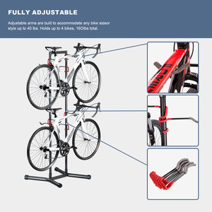 <span class=keywords><strong>Portabici</strong></span> a Gravità Teraysun Silver per Esporre <span class=keywords><strong>e</strong></span> Parcheggiare 4 Biciclette, Robusto Supporto per Bici da 6 KG - Product Image 2