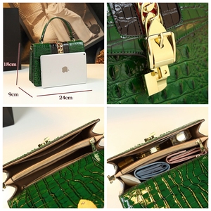 กระเป๋าถือลายจระเข้สุดหรู ปี 2025 คุณภาพสูง กระเป๋าสะพายข้าง แฟชั่นสำหรับคุณแม่วัยกลางคน กระเป๋าทรงบอสตัน กระเป๋าผู้หญิง - Product Image 5