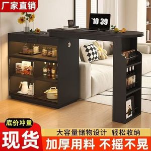 Bar Counter Partition Cabinet 120cm Retro Black <b>Storage</b> <b>Sideboard</b> With Sofa Divider Living Room Furniture - Product Image 4