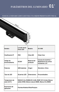 Lámpara de Pared HK Factory SS-1000 100Lm/w RGBW DC24V IP65, Alta Luminosidad, Larga Vida Útil, Precio al por Mayor, para Patio de Villa, OEM y ODM - Product Image 2