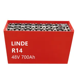 Baterai Forklift dioperasikan listrik LINDE R14 48V 700Ah 5PZS700 dapat diisi ulang dengan pengisi daya