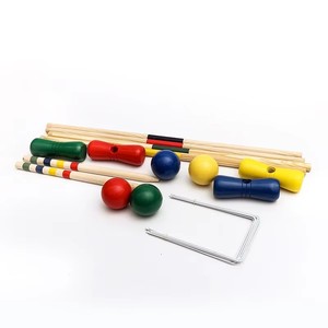 Ensemble <span class=keywords><strong>de</strong></span> <span class=keywords><strong>croquet</strong></span> en bois coloré pour le plaisir en famille en plein air avec maillets, boules et sac <span class=keywords><strong>de</strong></span> transport pour les jeux <span class=keywords><strong>de</strong></span> jardin - Product Image 3