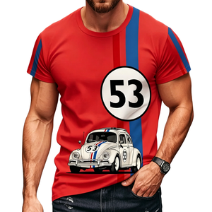 Nuova Moda 2026: T-shirt da Uomo Hip Hop 100% Poliestere con Stampa 3D Auto, Traspirante, Ecologica, Manica Corta, Casual Estiva - Product Image 3