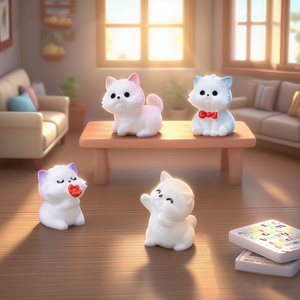 Figurines de chats miniatures, figurines d'animaux en résine, figurines de chats pour bricolage, décorations de gâteaux, pour micro-paysages, maisons de poupées, jardins - Product Image 3