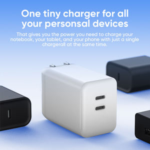 Draagbare 65W Gan Oplader Snel Opladen Dual Usb C <span class=keywords><strong>3</strong></span> Poorten Muur Reisadapters Pd <span class=keywords><strong>3</strong></span>.0 Voedingsadapter Met 5V/3a Uitgang - Product Image 2