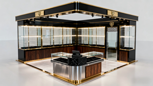 LUX Modern Luxury Glass Display Cabinet with <b>LED</b> Strip <b>Lights</b> for Jewelry and Mall Retail Use High Quality Metal Frame - Product Image 2