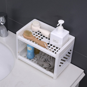 Multi Tiered Desktop Storage Rack 2 Tier Rectangle Standing Type Office Organizer for Supplies Cosmetics Kitchen Bathroom - Product Image 4