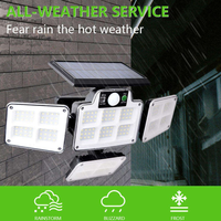 Lámpara de Seguridad Solar con Sensor de Movimiento para Exteriores, IP65, 228 LED, para Jardín y Patio, con Control Remoto y Regulable