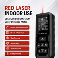 Télémètre laser rouge haute précision 100m/70m/50m/120m, étanche IP52, portatif, industriel, précision 2mm, piles AAA, idéal pour l'extérieur - Vente chaude