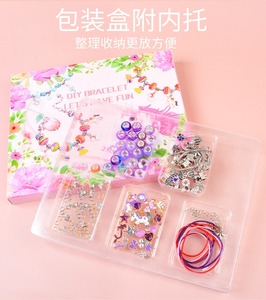 Vendite calde gioielli per ragazze sorpresa scatola cieca <span class=keywords><strong>Set</strong></span> braccialetto in metallo per ragazze popolare braccialetto con ciondoli per bambini che fa gioielli kit - Product Image 5