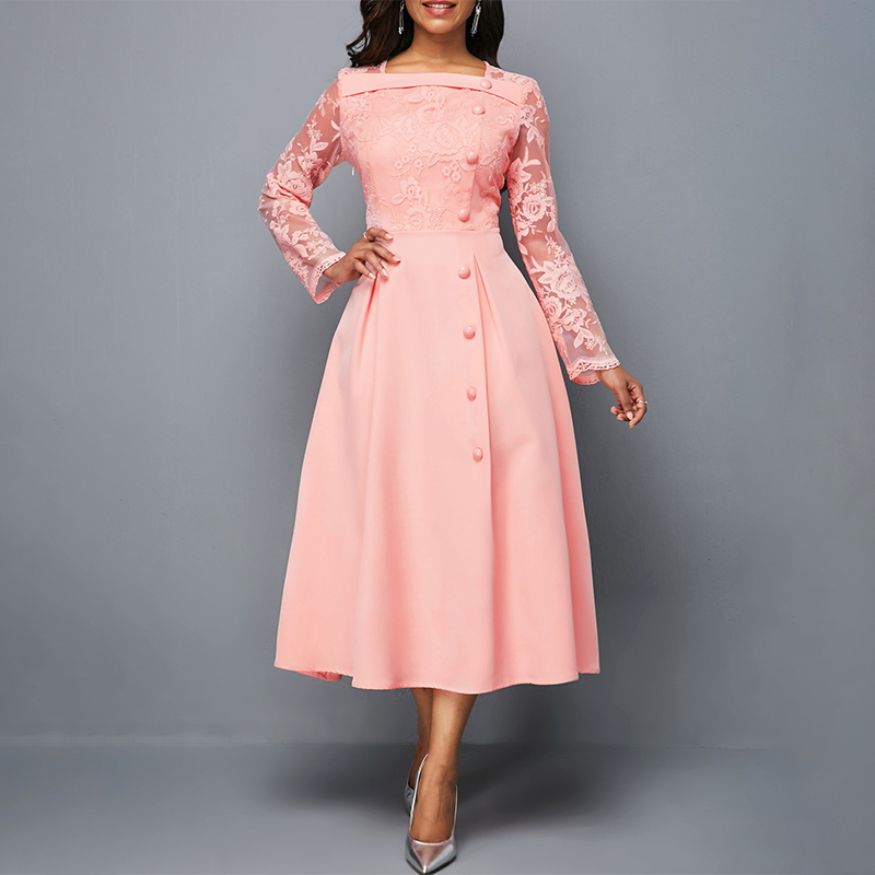 Pink plus size elegant mother of the bride dress