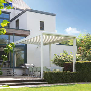 Cenador de metal blanco 3x4 montaje en pared pérgola de jardín control 3x9 resistente cerrado 4m x 5m fabricantes de marcos de cenador de aluminio - Product Image 2