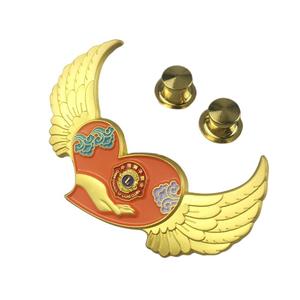 Antique Custom Design Metal Security Pilot <strong>Wings</strong> Pin Badges Wholesale Uniform Shoulder Die Cast Gold Plating Your Own Logo