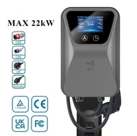 Nuevo Cargador Rápido para Vehículos Eléctricos de 22kW, Gestión por Aplicación Inteligente, Wallbox de 32A Tipo 2, Control RFID, IP54, Cable de 5M, Comercial