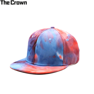 Casquette de baseball snapback tie-dye à visière plate avec logo personnalisé, motif aquarelle, style streetwear, vente en gros, couvre-chef en vrac - Product Image 2