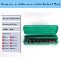 Jeu de douilles à chocs profondes 1/2 pouce, 15 pièces, 8-24 mm, douilles hexagonales métriques en acier Cr-Mo pour clé à chocs pneumatique, outils de réparation automobile