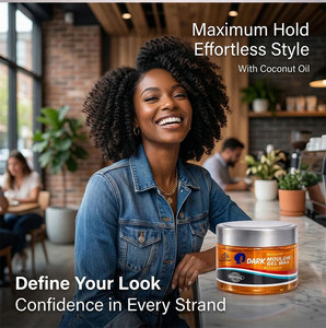 Gel Fijador para el Cabello de 250 ml, Color Negro Marroquí, con Aceite de Coco, Fijación Máxima, Sin Residuos, para Trenzas, Rastas y Cabello Afro - Product Image 6